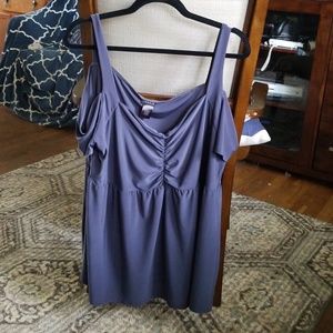 Torrid Cold Shoulder Blouse, Navy, Size 3